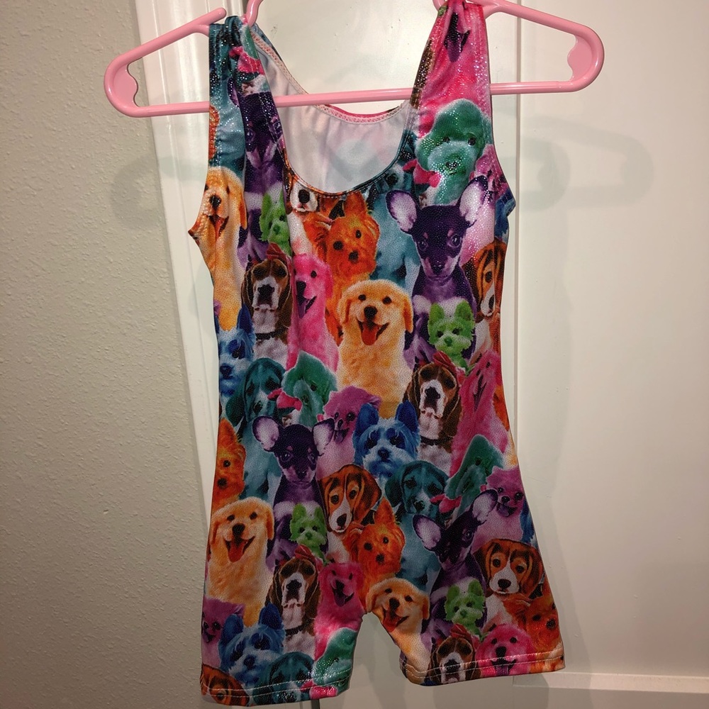 Puppy print biketard